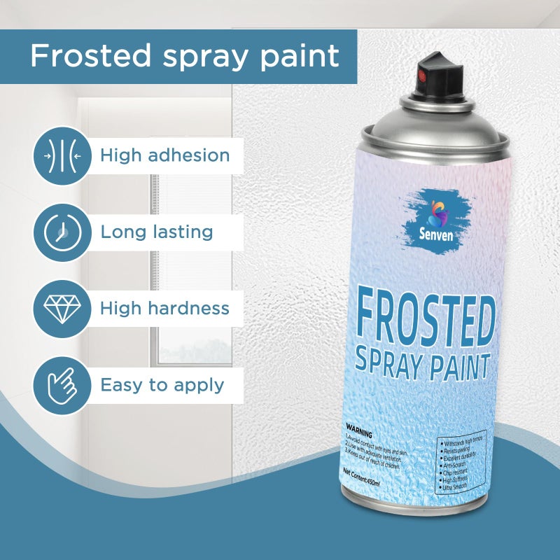 SENVEN Glass Frosted Spray Paint Translucent 16oz, Frosted Paint for Windows Privacy Glass Frosting for Home Bathroom Door Kitchen and Office Window Frosting, Peep-Proof & UV Blocking Anti-Glare - Image 5
